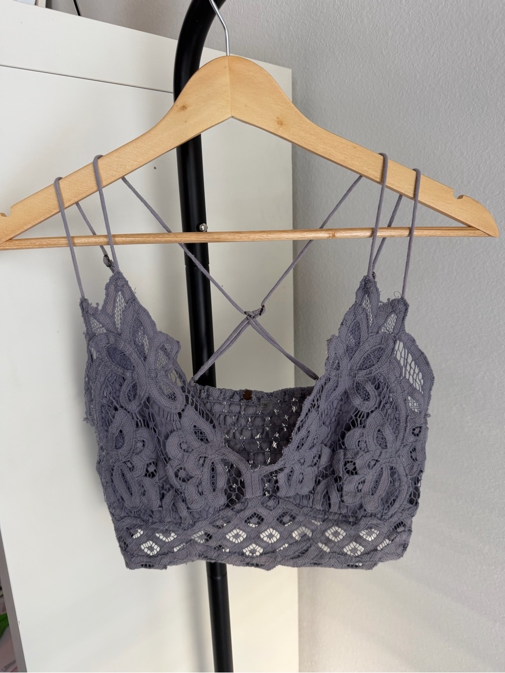 Free People Intimately Lace Bralette Dusty Lavender Size L
